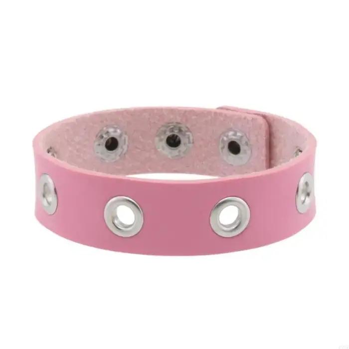 Bracelet gothique en cuir PU avec design minimaliste et ajustement réglable pour femmes occasions spéciales et streetwear