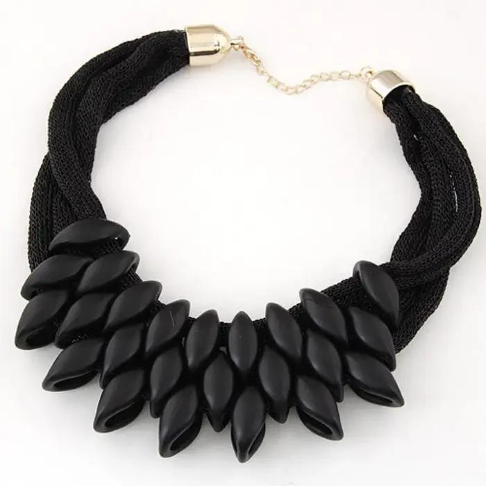 Collier ras du cou géométrique tressé à la main en acrylique pour femme styles modernes occasions spéciales