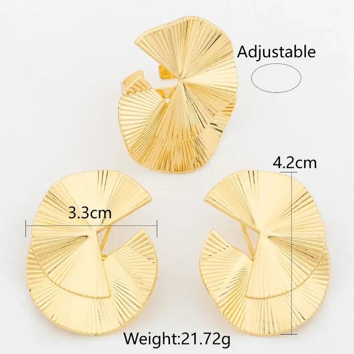 Ensemble de bijoux plaqués or 18 carats pour femmes