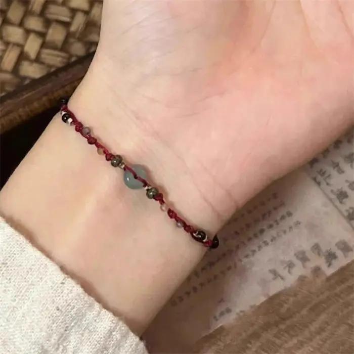 Bracelet tressé fait main style chinois minimaliste pour femmes boucle de paix bijoux de richesse cadeau pour occassions spéciales anniversaire mariage quotidien sortie shopping office