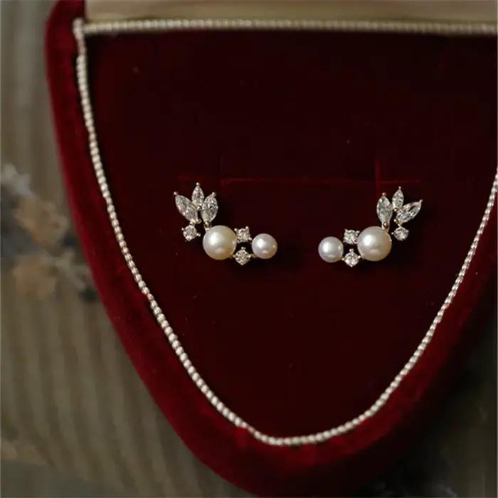 Boucles d'oreilles plaquées or 14 carats en argent Sterling 925 pour femmes