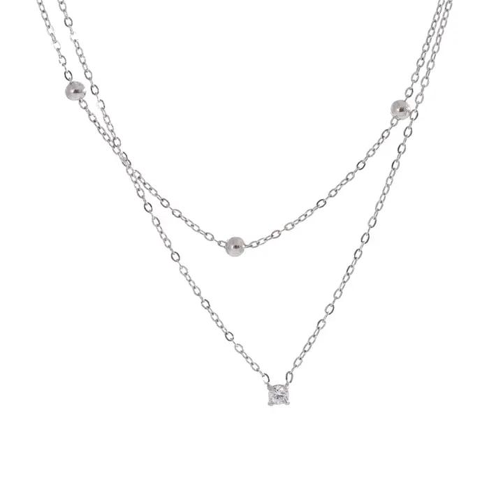 NiNice – colliers en acier inoxydable 316L, pendentif Double couche en zircone cubique, à la mode, S