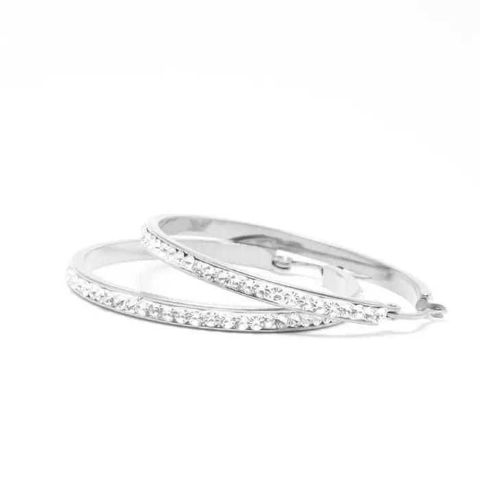 Boucles d'Oreilles Créoles Rondes en Acier Inoxydable pour Femme
