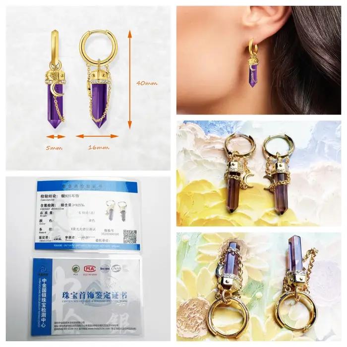 Boucles d'oreilles créoles hexagonales en argent Sterling 925 pour femmes et hommes, bijoux vintage à offrir pour les occasions spéciales