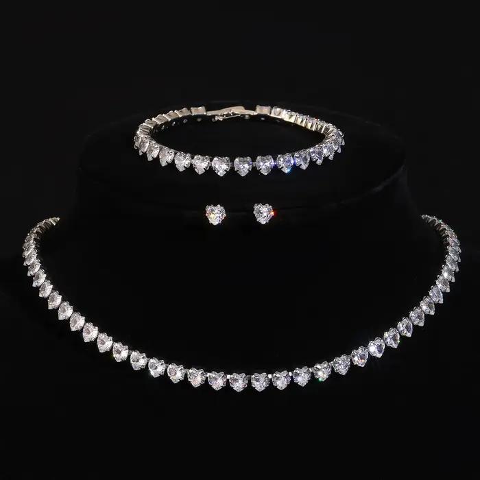 Parures de bijoux de luxe en zircon pour femmes
