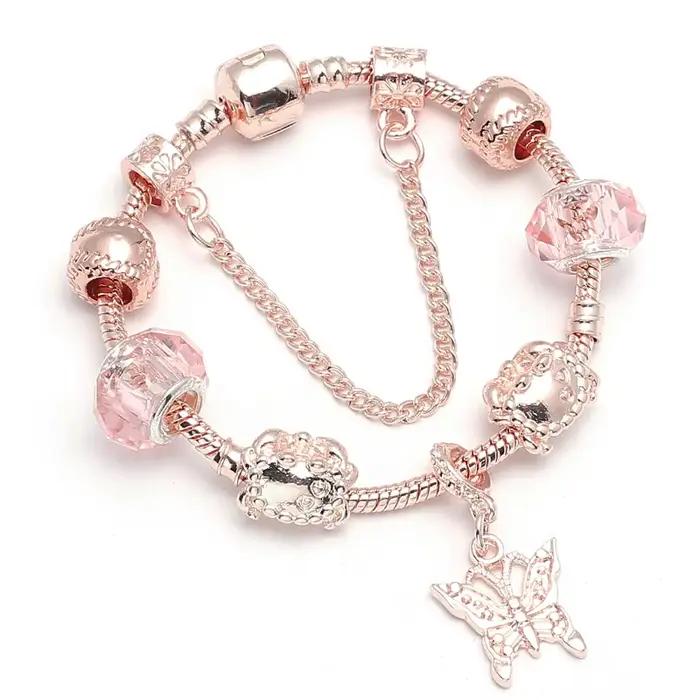 BAOPON-Bracelets à breloques coeur d'amour pour femme, perles Marano bricolage, bracelet fin, bijoux