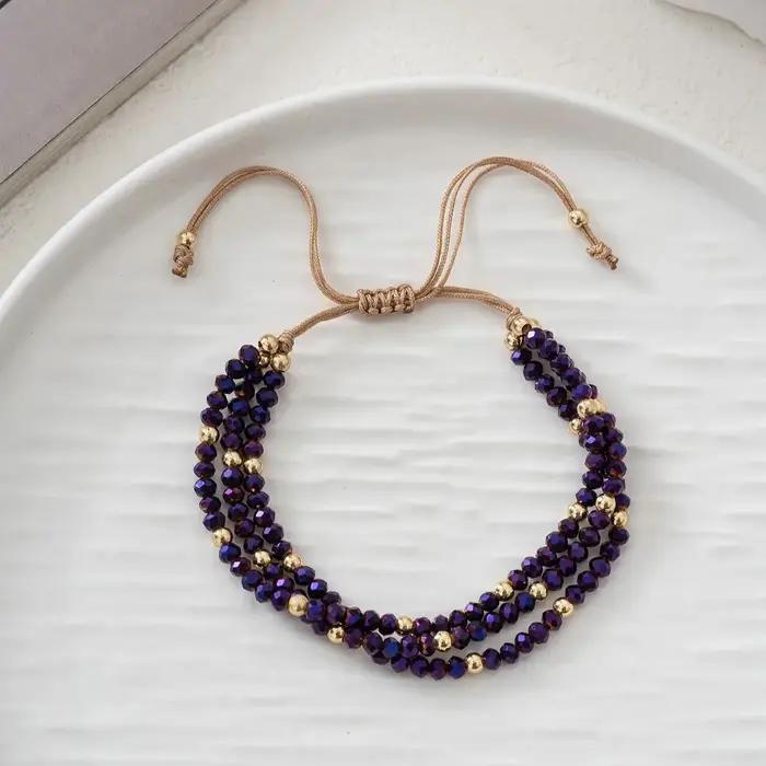 Bracelet bohème en perles de cristal colorées fait à la main