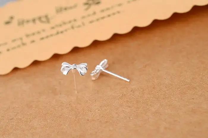 Boucles d'oreilles à nœud papillon en argent Sterling 100%