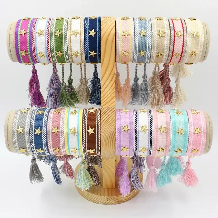 Bracelet à pampilles tissé à la main pour femmes