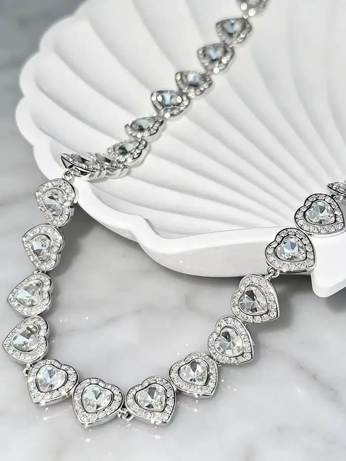 Ensemble de bijoux de luxe pour femmes avec pierres précieuses colorées collier bracelet boucles doreilles pour banquets et soirées élégantes
