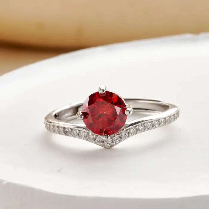 Group bague de mariage Moissanite 1 carat pour femme