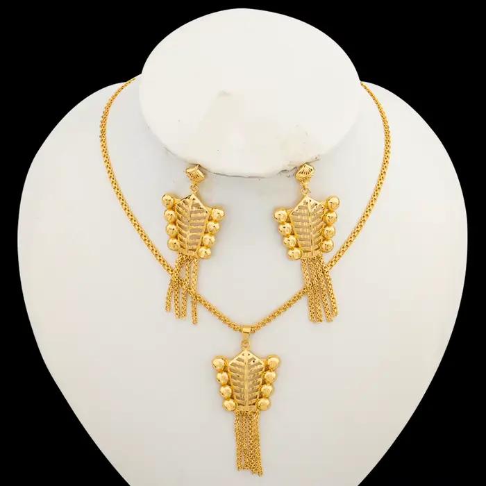 Ensemble de bijoux italiens couleur or pour femmes