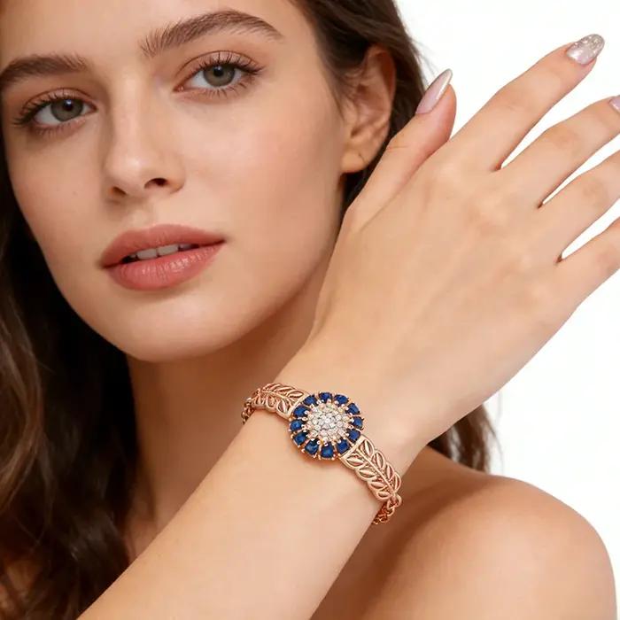Kinel – Bracelet de luxe couleur or Rose 585 pour femmes