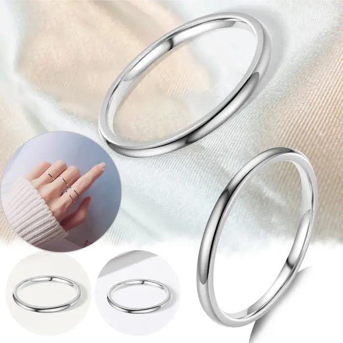 Bague plaquée argent 925 élégante et durable pour femmes occasions spéciales alliance de mariage simple et classique