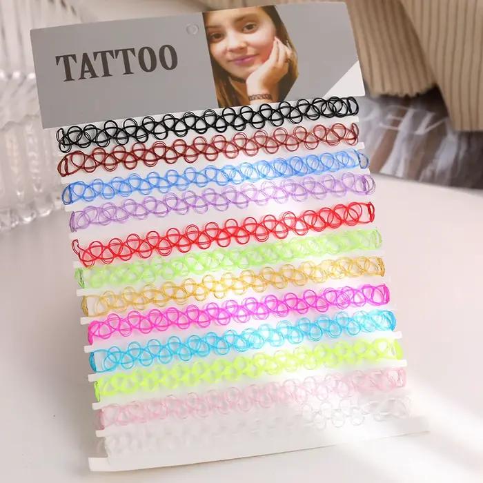 Collier ras du cou élastique pour tatouage