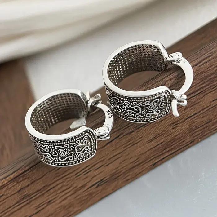 Boucles d'oreilles en argent regardé 925 pour femmes