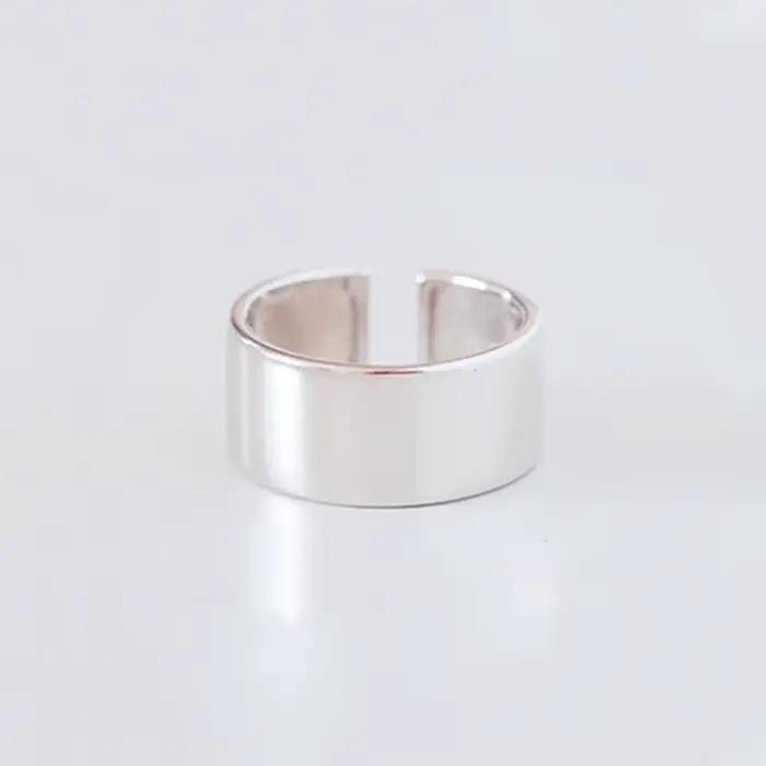 ANENJERY – bagues en argent poli, couleur argent, Surface large, bijoux de marque à la mode, cadeau
