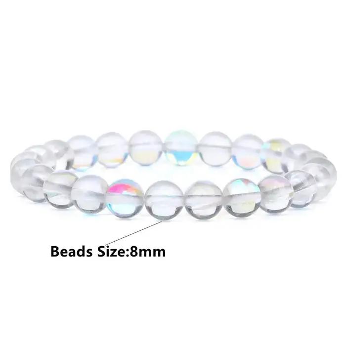 Bracelet de Perles en Pierre de Lune Naturelle pour Hommes et Femmes Bijou Artificiel à La Mode Polyvalent Occasions Spéciales