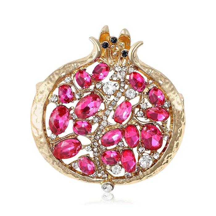 Beaut & Berry luxe strass grenade broches pour femmes émail fruits plante