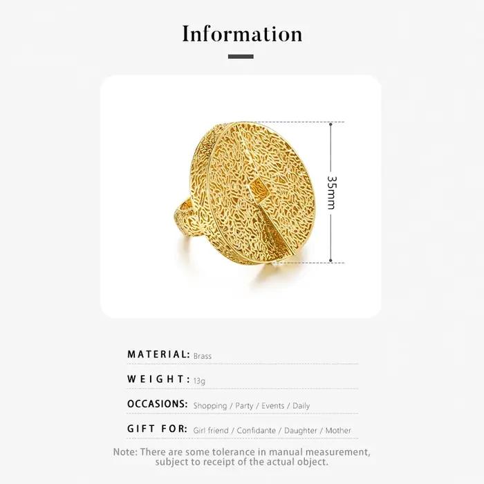 Bague en cuivre plaquée or 18 carats design en vignes ajourées pour femmes occasions spéciales mariage fêtes travaux quotidien