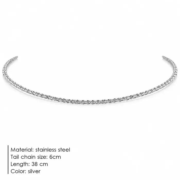 Collier ras du cou en maille plaqué or 18 carats pour femme, élégant et scintillant, bijou minimalis