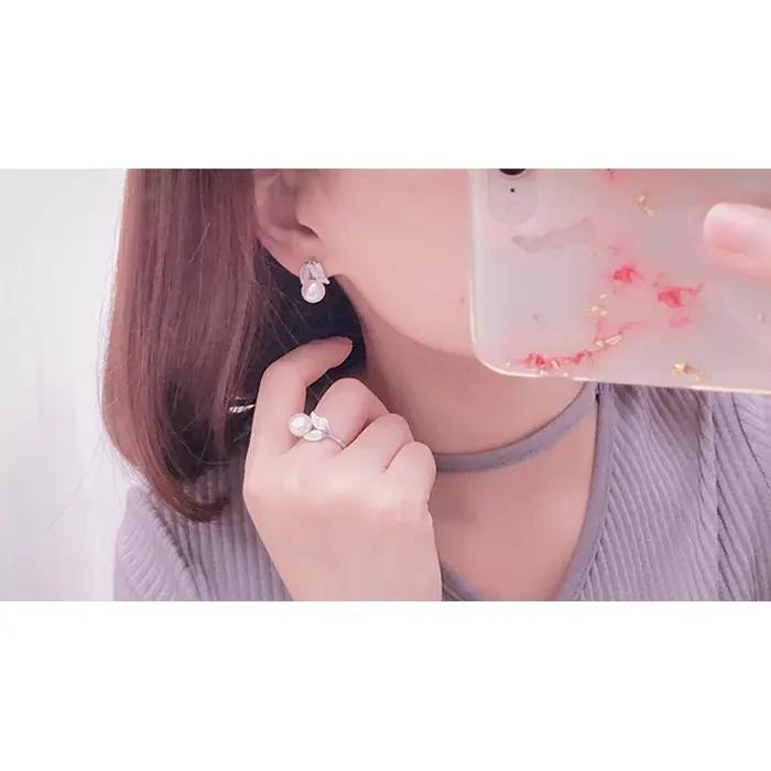 Véritable perle bague collier boucles d'oreilles pour les femmes