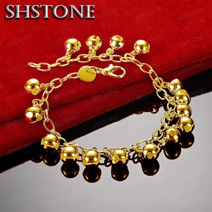 Bracelet en or 18 carats Lovely Bell élégant à offrir pour femme pour soirées et occasions spéciales