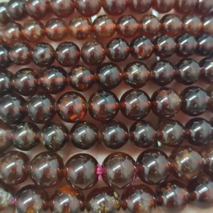 Brésil 100% AAA naturel rouge Orange grenat perles rondes Bracelet collier janvier pierre de naissance