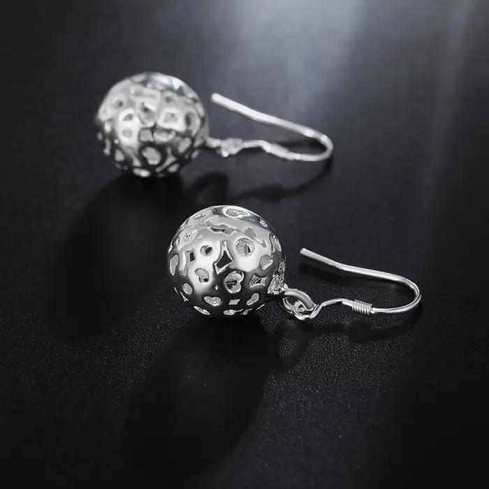 Boucles d'oreilles en argent Sterling 925 pour femmes, boucles d'oreilles boule de tempérament, cadeaux de noël, bijoux assortis de rue