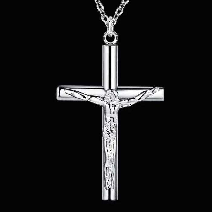 Nouveau 925 collier en argent Sterling croix pour hommes femmes mode clavicule chaîne colliers de mariage bijoux de fête