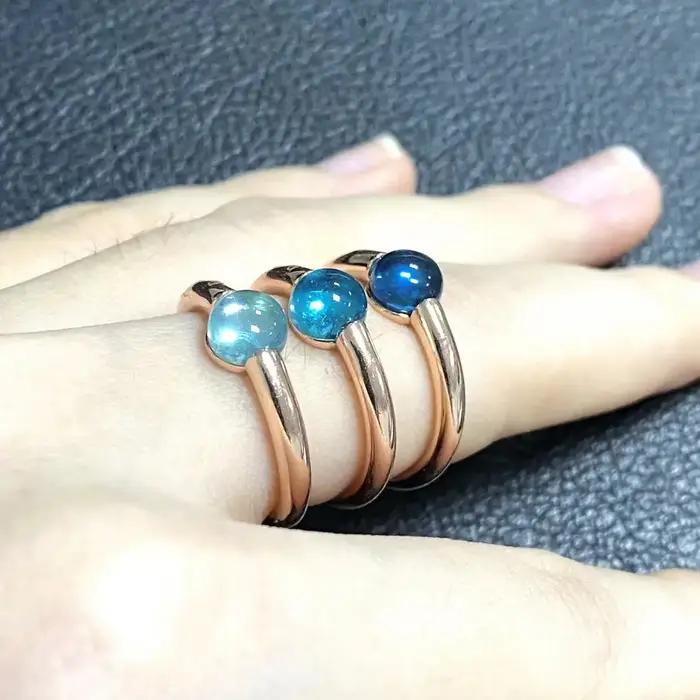 Bague Candy Style en plaqué or rose avec cristal multicolore pour femmes, alliance de mariage et bijoux de mode pour occasions spéciales