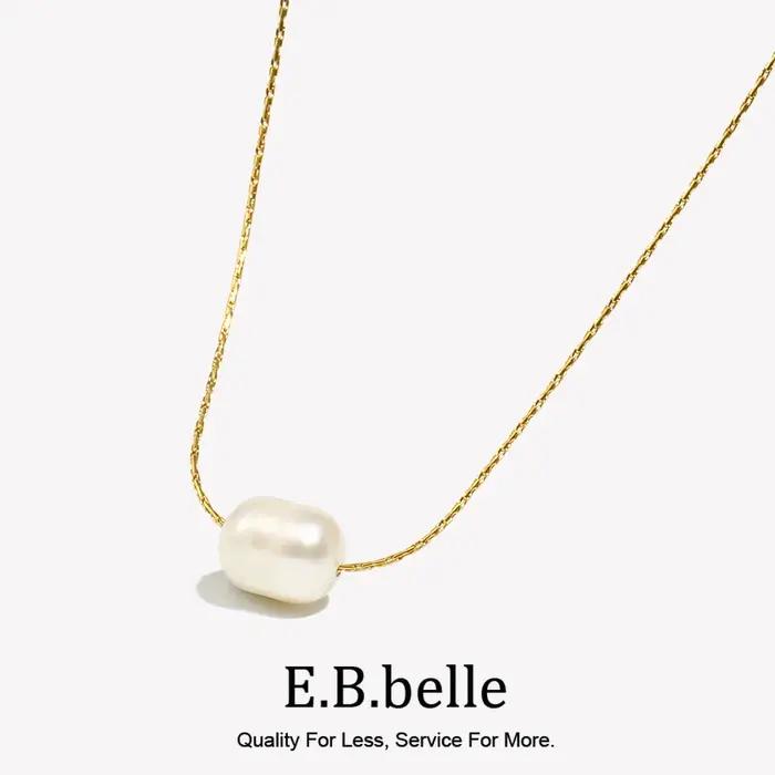 E.B.belle – collier minimaliste avec pendentif en perles d'eau douce