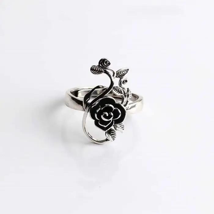 Bague florale vintage Anenjery pour femmes, bague de cocktail réglable, bijou élégant pour soirées, mariages et anniversaires