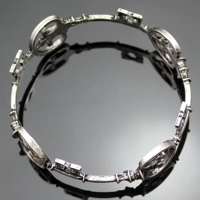 Vintage victorien squelette clé croix Bracelet de mariée mode unisexe