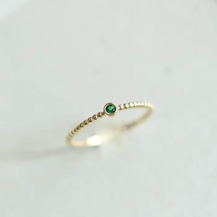 Bague émeraude Vintage en argent Sterling 925 pour femmes