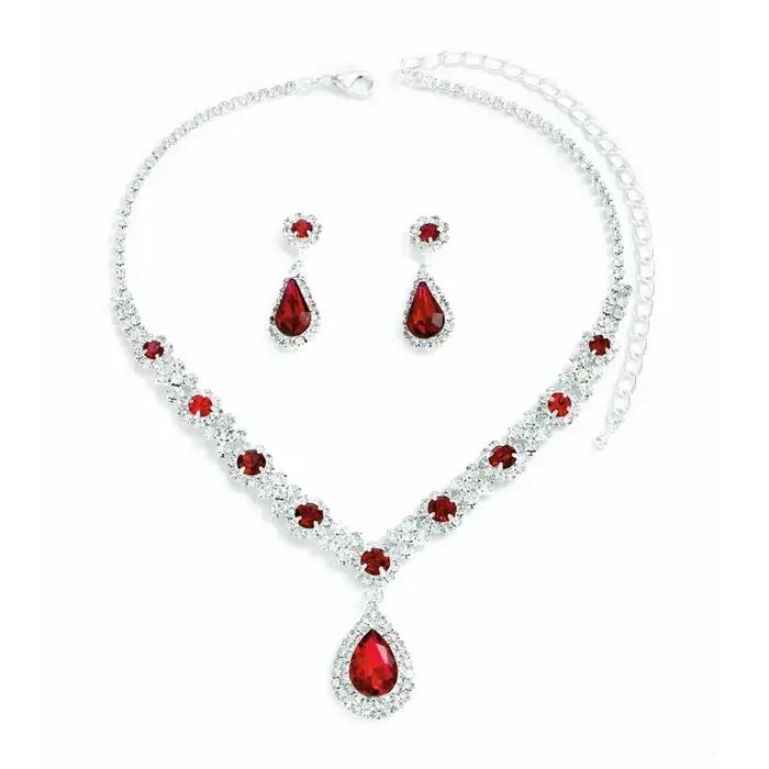 Ensemble de bijoux en cristal plaqué or plaqué argent plaqué rhodium avec boucles d'oreilles pendantes en zircon pour femmes occasions de soirée élégantes