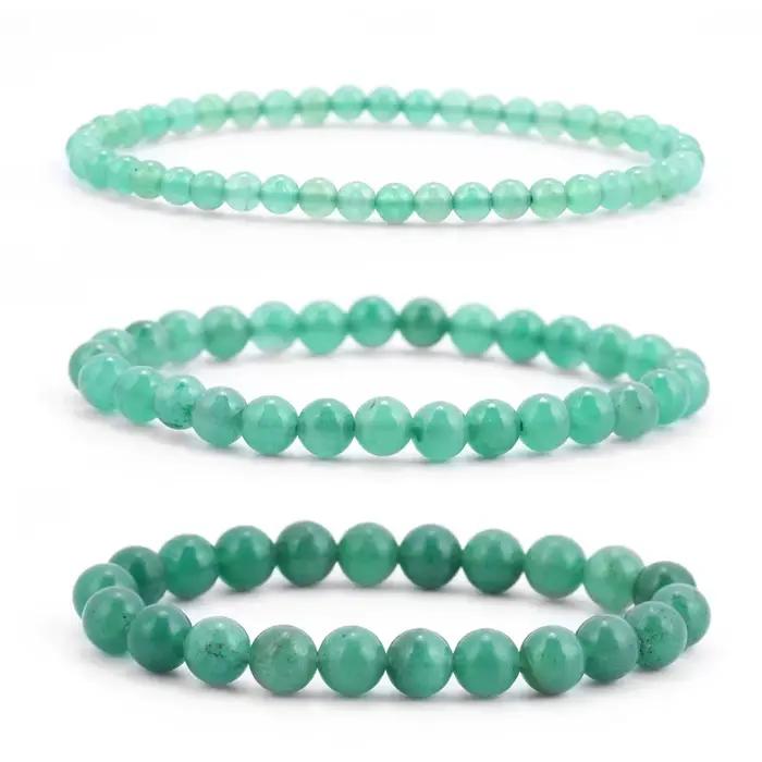Bracelet en Aventurine verte 4/6/8mm, fait à la main, élastique, extensible, pour Yoga, pierre naturelle, pouvoir de guérison, cadeaux énergétiques pour femmes