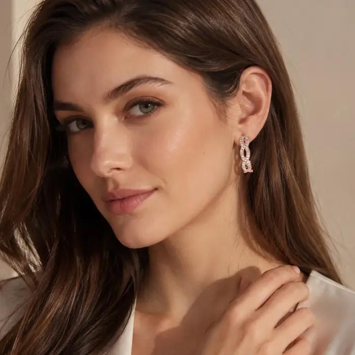Boucles d'oreilles créoles en or Rose