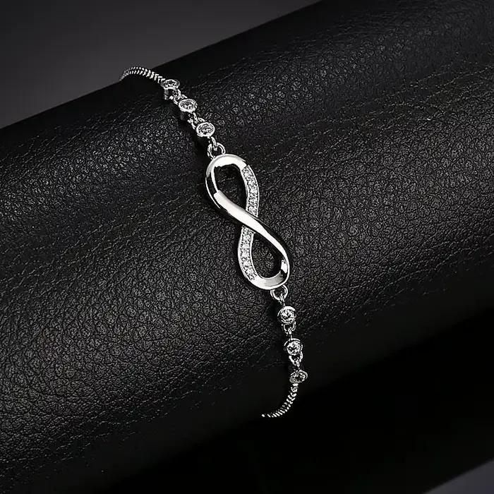 Bracelets fins en argent Sterling 925 et cristal pour femmes