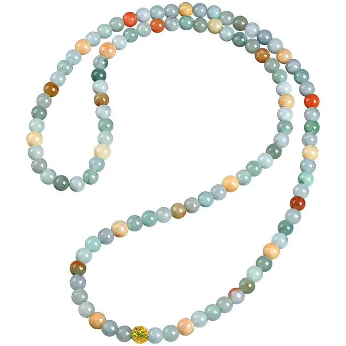 Jadéite naturelle du Myanmar pour hommes et femmes, collier de perles rondes colorées, perles de diversification de la glace, bijoux de pull, vente en gros, qualité A