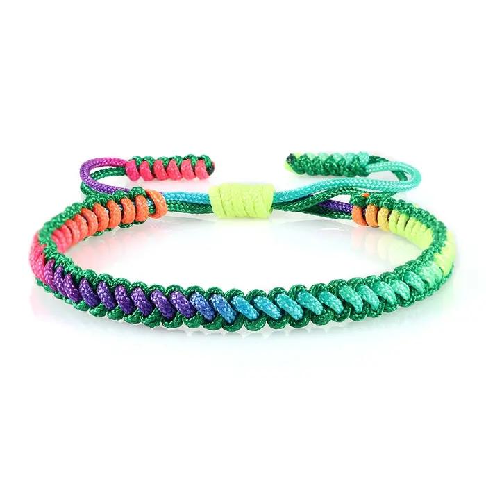 Bracelet Tressé à Nministériels ds Arc-en-Ciel Colorés
