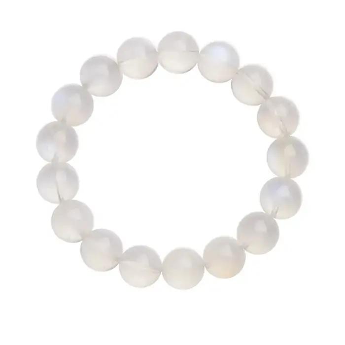 Bracelet en pierre de lune bleu clair pour femme, chaîne porte-bonheur, bracelet à brins, pierre sacrée, cadeau anniversaire, bijou spirituel, pierre de lune arc-en-ciel