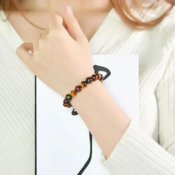 Bracelet œil de tigre coloré pour hommes et femmes