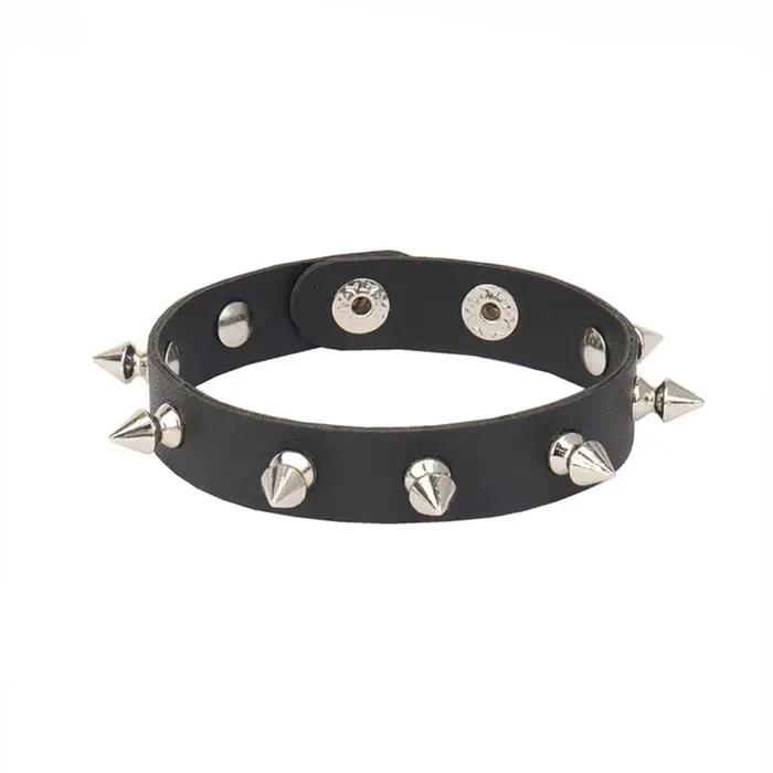 Bracelet Punk en cuir PU pour femmes et hommes, Rivet étoile, Hip Hop gothique, fille foncée, bijoux