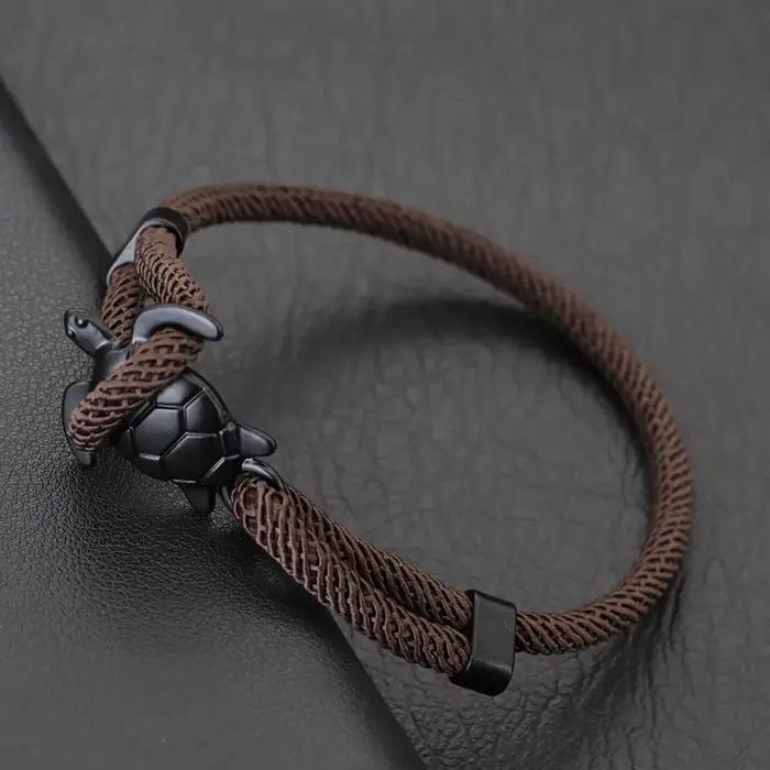 Bracelet tortue Marine Unique pour hommes, corde réglable coulissante, plage d'été, fil nautique, Braslet de loisirs