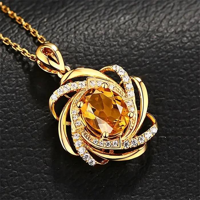 Collier pendentif topaze en or 18 carats