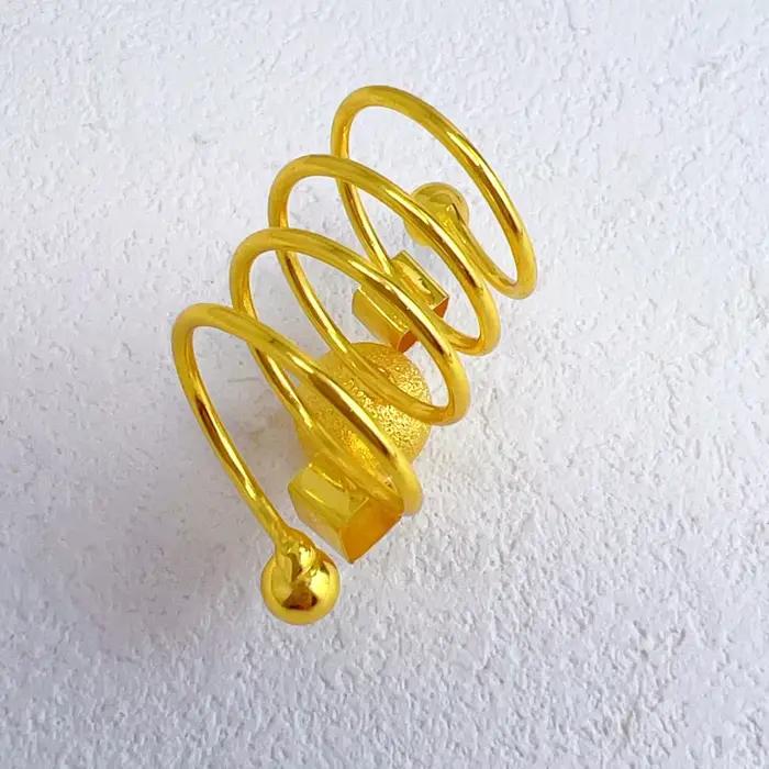 Bague spirale brésilienne femmes plaqué or 24K mariée de mariage arabe éthiopien dubaï gros bijoux nigérians marocain redimensionnable