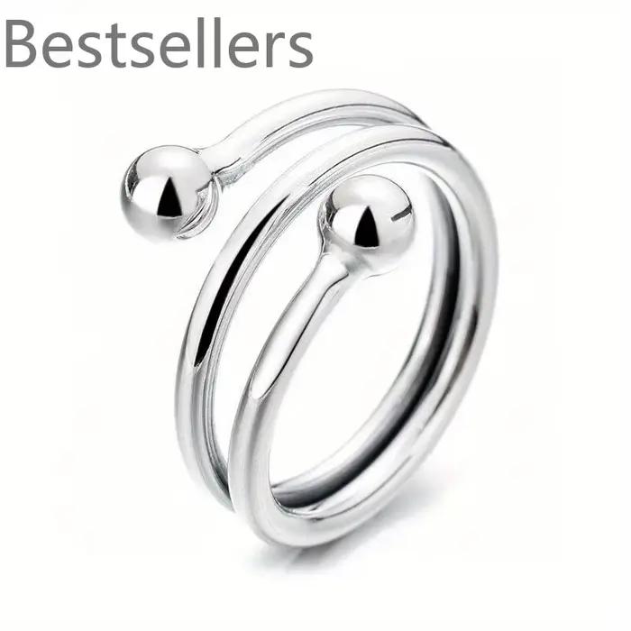 Joli anneau à perles en argent sterling 925 pour femmes, hommes, dames, taille 8, design élégant et