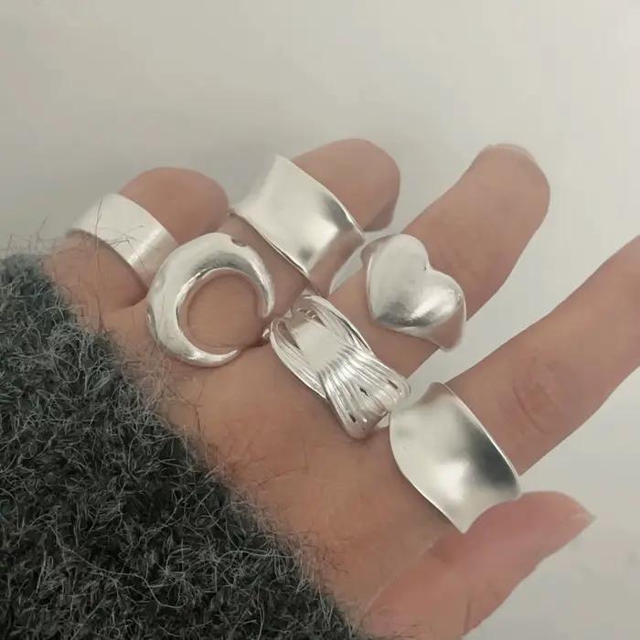Bagues en argent sterling 925 minimalistes en forme de lune pour femmes, bijoux de fête, cadeaux pour occasions spéciales et soirées festives