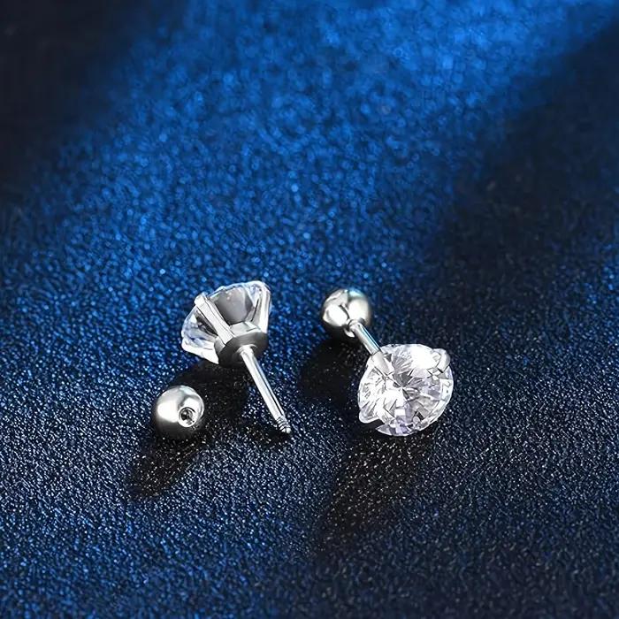 3 paires de boucles d'oreilles à tige en zircone cubique